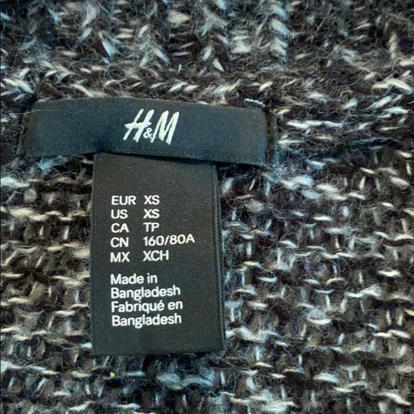 H&M - Black &White Long Cardigan Size XS - Picture 5 of 7